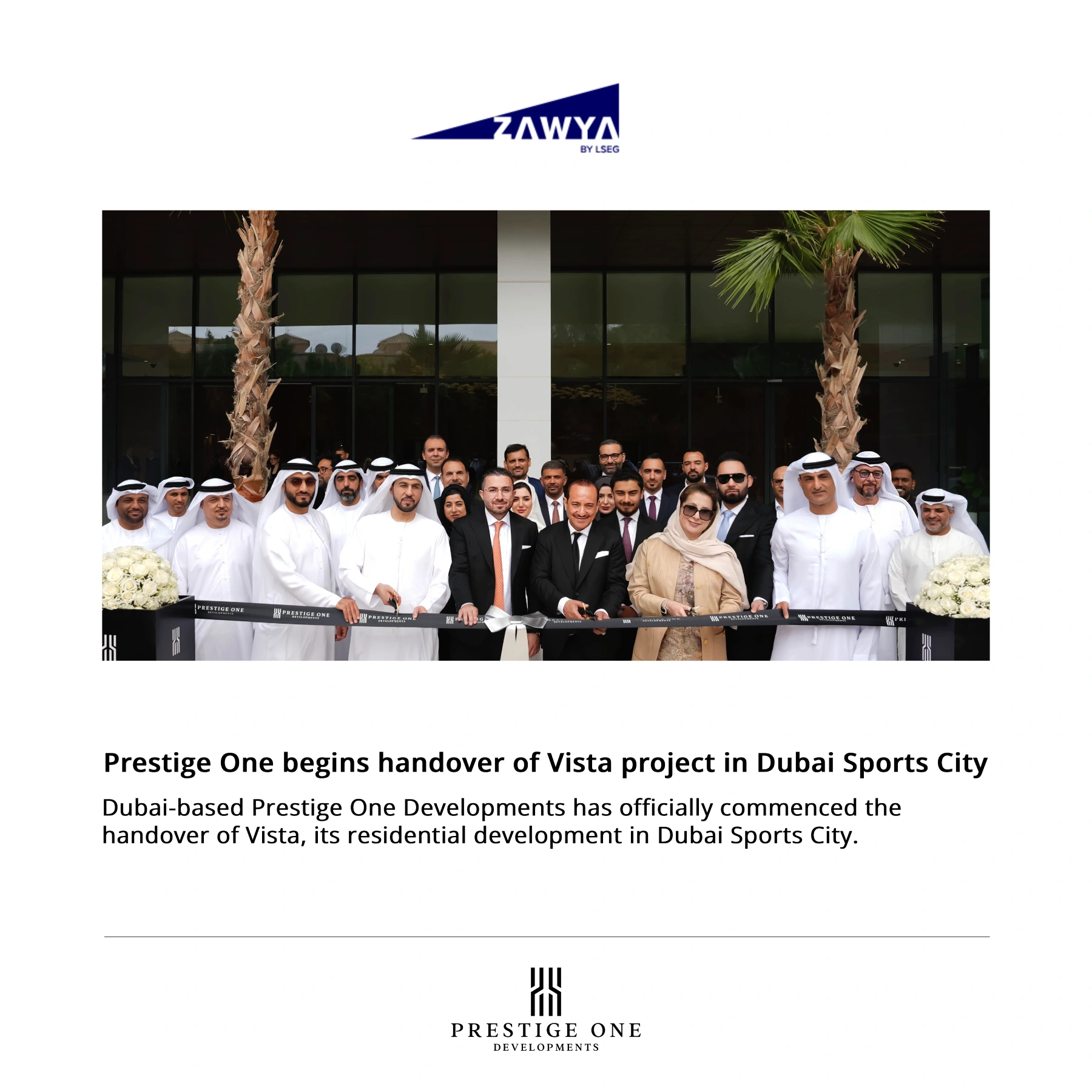 Prestige One begins handover of Vista project in Dubai Sports City