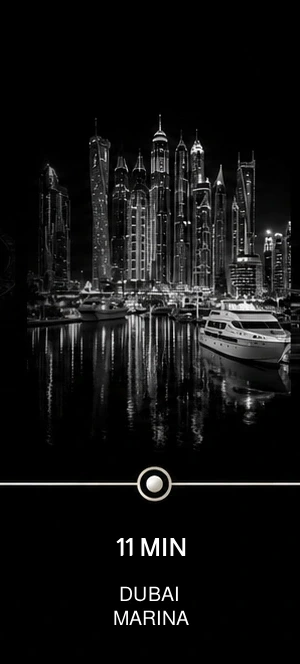 Driving distance from Barsha Heights to Dubai Marina
