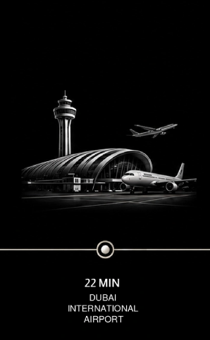 Driving distance from Dubai Land Residence Complex to Dubai International Airport