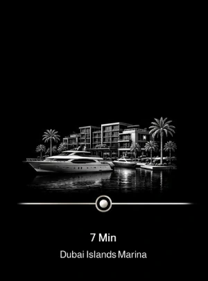 Driving distance from Dubai Islands to Dubai Islands Marina