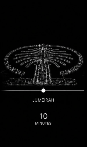 Driving distance from Dubai Maritime City to Jumeirah