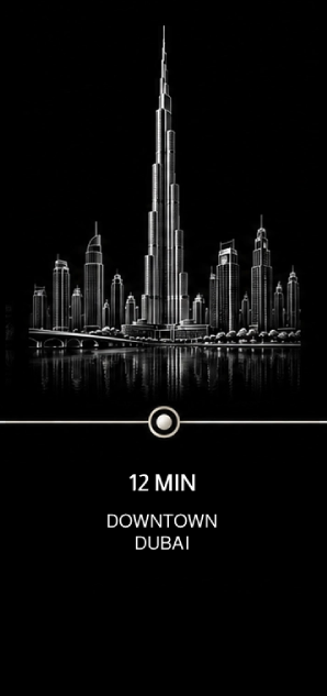 Driving distance from Jumeirah Garden City to Downtown Dubai