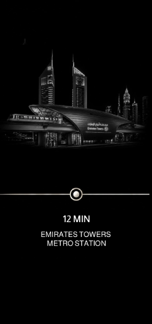 Driving distance from Jumeirah Garden City to Emirates Towers Metro Station