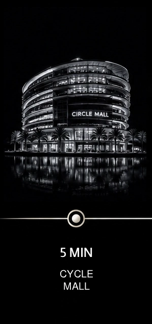Driving distance from Jumeirah Village Circle to Circle Mall