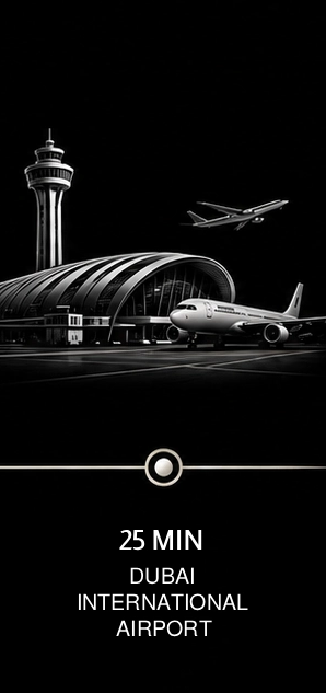 Driving distance from Jumeirah Village Circle to Dubai International Airport