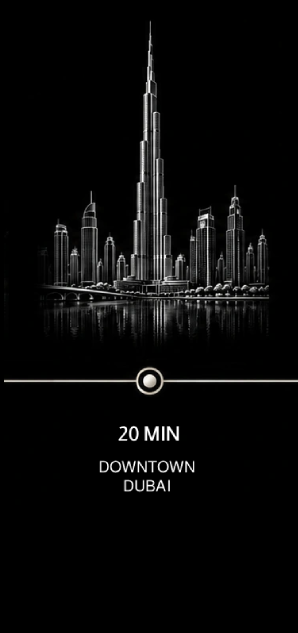 Driving distance from Majan City to Downtown Dubai