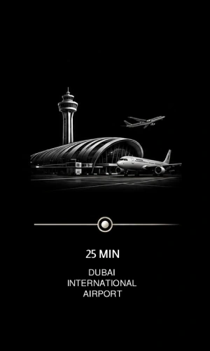 Driving distance from Palm Jumeirah to Dubai International Airport