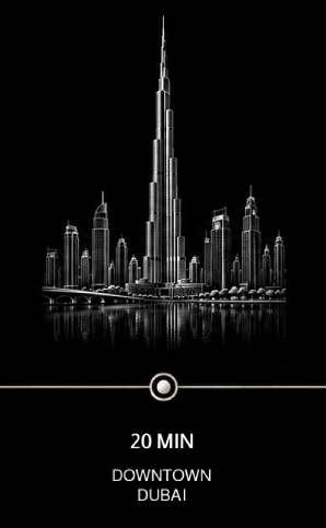 Driving distance from Dubai Sports City to Burj Khalifa